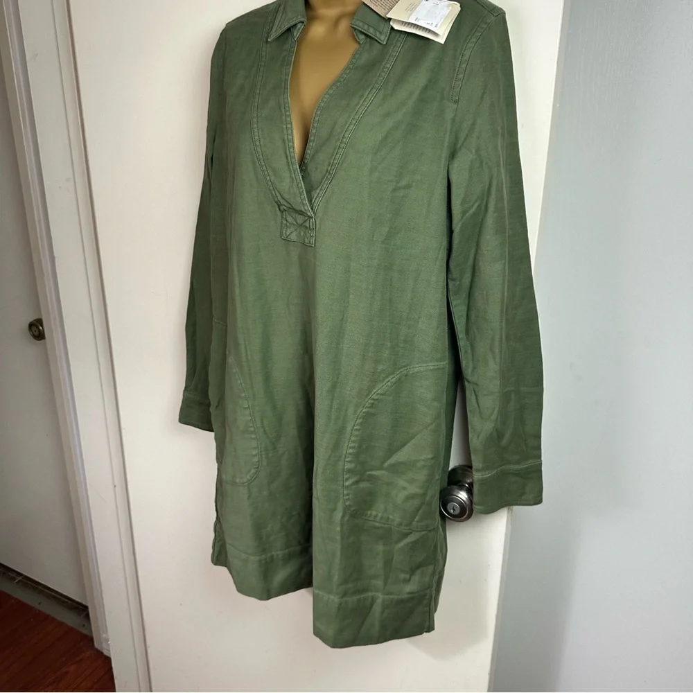 Faherty Army Green Stretch Surplus Utility Inspired Dress In Fatigue Mod NWT S